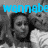 A grayscale image of two people in a group photo with blue text overlay reading 'wannabe gangsta' across the top.