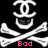 Black background with white Chanel logo and crossed bones, pink text reading 'Bod', 'Ass', and 'Fashionista' in pixelated font.