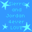 Blue background with light blue text and star shapes, repeating 'Sierra and Jordan 4ever LOVE' in a pattern