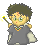 A 4x3 contact sheet of a pixel art character performing an animation sequence with yellow magical effects, showing frame-by-frame changes in pose and spell effects.