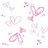 Animated icon featuring multiple heart shapes in pink, gray, and purple hues with scattered small dots on a white background.
