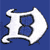 A white stylized letter B with blue internal sections on a solid blue background, rendered in pixelated low-resolution style.