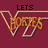 A pixelated graphic with a maroon background displays the text 'HORSES' in orange within a V-shaped outline, accompanied by changing black text above.