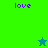 Pixelated green and blue background with purple 'love' text in four corners, two stars changing color between frames.