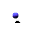 Animated sequence of blue and red spheres shifting positions against a gray background with black shadow elements.