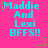 Bright pink background with cyan text reading "Maddie And Lexi BFFS!!" and scattered green and brown pixelated stars.
