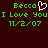 Green pixelated text on dark red background with white heart symbol between two identical side-by-side layouts.