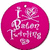 A circular pink icon with 'I Love Baton Twirling' text and a heart, alongside static images of a baton twirler silhouette, star symbol, and rainbow striped background.