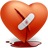 A pixelated heart-shaped icon with a diagonal crack, showing internal white and gray fragments against red-orange gradient background.