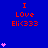 Blue background with red text reading "I Love Eli<333" and pink heart symbols scattered across the image.