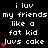 Pixelated text and pink heart symbols repeat across a black background with gray corner elements.