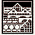 Pixelated static image of a building with multiple windows and a triangular roof, framed by a dark border.