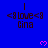 Blue background with repeated dark brown text '<3 love <3 Gina' and vertical lines, pink pixelated hearts scattered across the image.