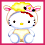 Four pixelated Hello Kitty icons arranged in a , each wearing distinct animal-themed headwear and outfits
