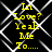 Yellow text on black background with white geometric lines, repeating 'In Love? Yeah Me To....' in four identical sections.