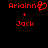 Red pixelated text and symbols on black background, showing two side-by-side configurations of 'Ariainn' with a heart symbol replacing the final 'n', plus '+' and 'Jack'.