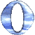 Nine blue and white circular shapes arranged in a , each with a hollow center and gradient fill transitioning from light to dark blue