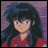 A 48x48 pixel buddy icon featuring a character with long dark hair and red clothing on the left, paired with text reading "Anime IM" and "com" on a black background to the right.