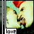 Animated icon shows two cartoon characters kissing with red hair and light skin, text 'love' below in white box.
