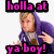 Pixelated image with pink text overlays and two figures, one in purple hoodie and another in black jacket over white shirt.