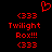Red pixelated text and symbols on black background with heart symbol above text.