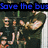 Two side-by-side pixelated images of a person in military uniform with text overlays reading 'Save the bus' and 'Ride the bon'.