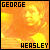 25 pixelated orange-and-yellow images showing a person's face with changing text above and below, each frame displaying different misspelled or distorted text
