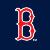 A pixelated red and white stylized letter B with a dark blue background, rendered in low-resolution digital art style.