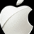Four white Apple logos on black background with text overlays; top-right logo has 'apple' text, bottom-left has 'fanboi' text, bottom-right is grayed out.