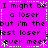 Pixelated text on a bright pink background with white dashed borders and small star-like symbols.
