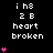 Pixelated icon with white text and pink hearts on black background, showing animation of heart count increasing from one to five then decreasing.
