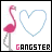 Animated contact sheet of a pink flamingo icon with changing heart outlines and text, displayed in 4x3 grid format.