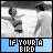 A 4-frame animated contact sheet showing a pixelated black-and-white image of two figures with text overlays on blue bars, where the left figure's pose changes between frames and one frame contains a white arrow symbol.