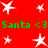Red background with white star shapes and green text reading "Santa <3 Santa <3" in two horizontal