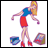 A 4-frame animated contact sheet showing a cartoon woman in red skirt and blue top interacting with shopping bags across frames, ending with text "Let's Go Shopping!".
