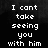 Pixelated text in four quadrants on a dark background with one light gray quadrant, reading "I cant take seeing you with him in his gallery" and "Cuz I know exactly what you'll be".