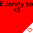 Red background with repeated black text 'E Jonny so' and '<3', white triangular shapes containing red hearts, and pixelated heart symbols.