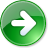Green circular icon with white arrow pointing right, pixelated edges, gradient background transitioning from dark to light green.