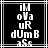 Black background with white pixelated text arranged vertically in a , framed by white and gray lines
