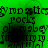 Green background with black text repeating 'syndicsyndics rocks oh maybe just in it at all' across four quadrants, each showing a different pixelated blur pattern.