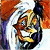 A pixelated animated contact sheet showing two frames of a cartoon character with orange hair and white headwear on the left, next to green text reading "Original Icons .com" on a dark green background.