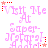 Pixelated pink text reads "Visit Me At Super-Natural Art" with red star accents on a white background, animated to cycle through different star positions.