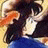 A 48x48 pixel buddy icon featuring a split composition with an anime-style character on the left and text elements on the right, displayed as part of a contact sheet.
