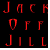 Static pixel art icon displaying red text on a black background arranged in three rows with no additional visual elements.