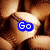 A static image of a baseball with blue text overlays reading 'Go', 'Frankfort Square', and 'HAWKS!!' on a background of baseballs.