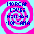 Four identical pixelated spiral icons with pink and light blue concentric rings, each displaying text in dark blue block letters.
