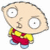A 50x50 pixel animated buddy icon featuring a cartoon character on the left and repeated text on the right, displayed as a contact sheet with two frames.