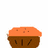 Pixelated orange-topped brown basket with three dark slits, shown in four views including partial and full visibility against white and gray backgrounds.