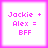 Four identical pixelated display pink text on white backgrounds with a bright pink border