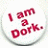 A split-screen animated icon with red text on white left side and green text on dark green right side, displaying 'I am a Dork.' and 'OriginalIcons.com' respectively.